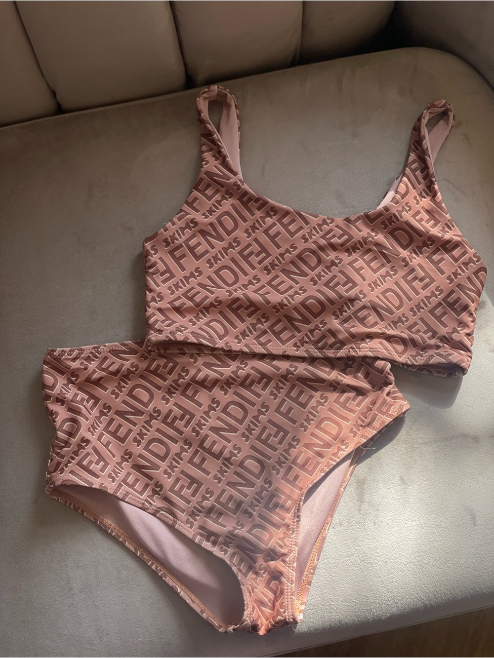 Fendi x Skims Two Piece Bathing Suit Bra + High Waisted Bikini Size M - Picture 4 of 15